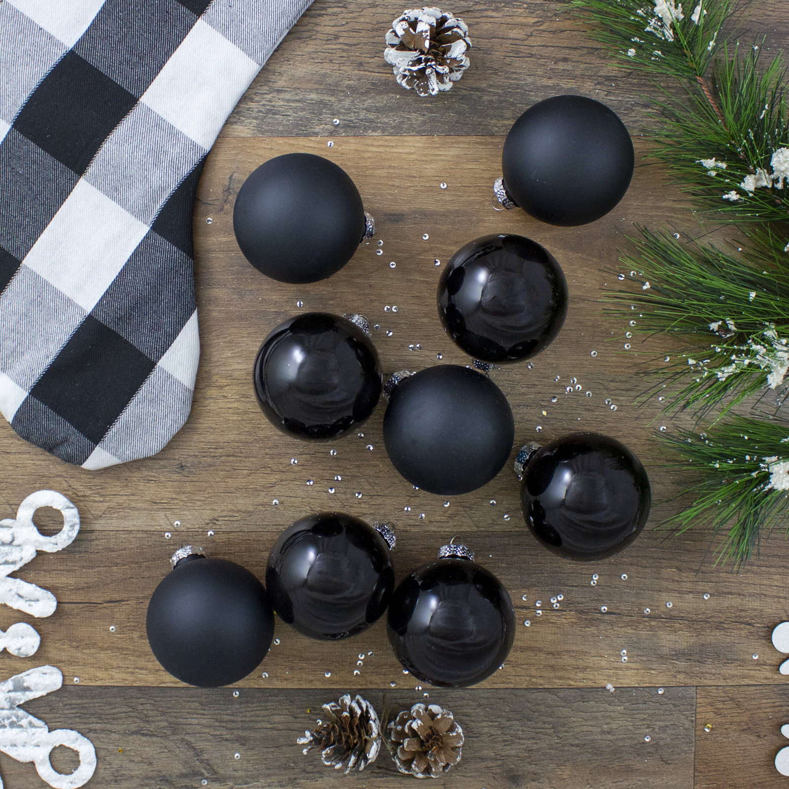 Northlight Seasonal 3" Glass Bauble, Black