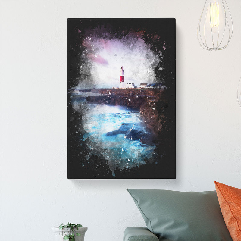 Portland Bill Lighthouse in Dorset Abstract - Wrapped Canvas, 60cm H x 40cm W x 3cm D