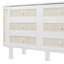 Lit double avec rangement caché et conception tissée en blanc - pour et chambres d'amis Matelas pliable Installation facile à l'avant des tiroirs Détails sur les armoires latérales