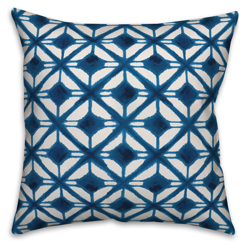  Coussin Diamond, 16 po x 1 po, Bleu, Pas de bourre