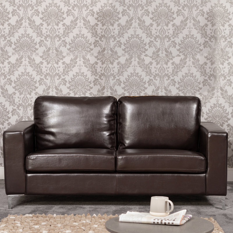 Laronte 3 Seater Faux Leather Sofa, Brown