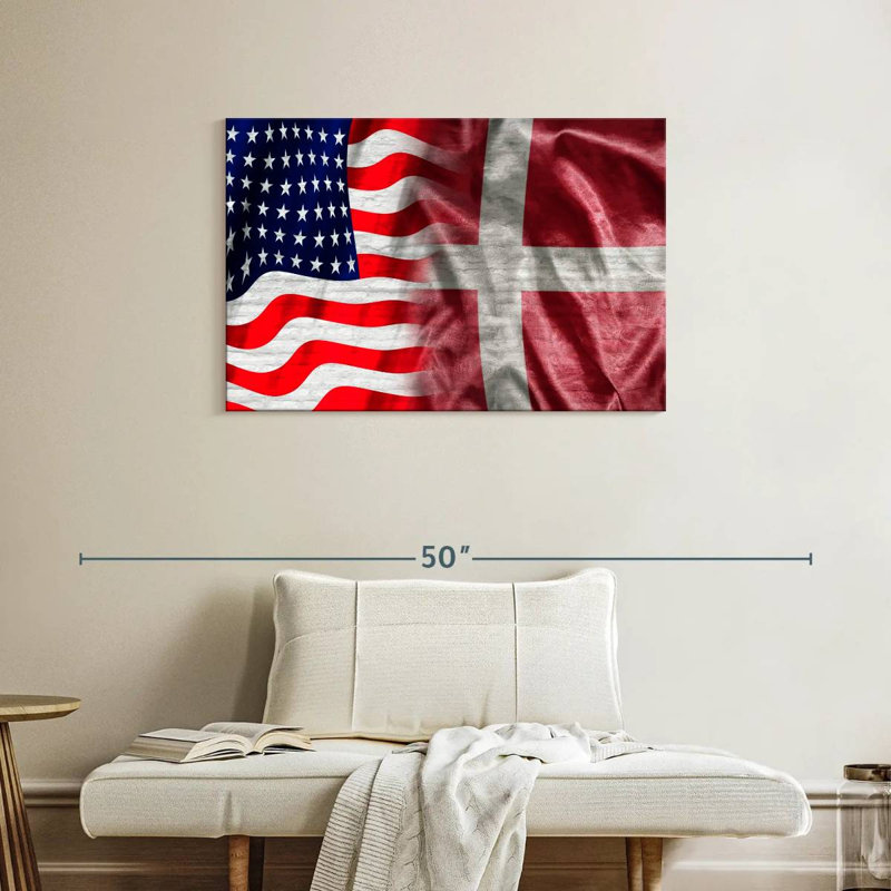 Borges USA And Denmark Flags, 24" H x 36" W