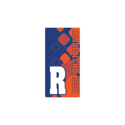 AmTab - ABannerG-R-1836-EC - Acronym Banner - Geometric - R Responsibility - 18"W x 36"L
