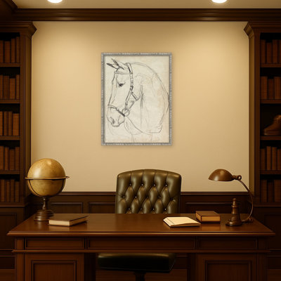 Horse in Bridle Sketch II by Jennifer Paxton Parker Framed Mounted Canvas Wall Art Print