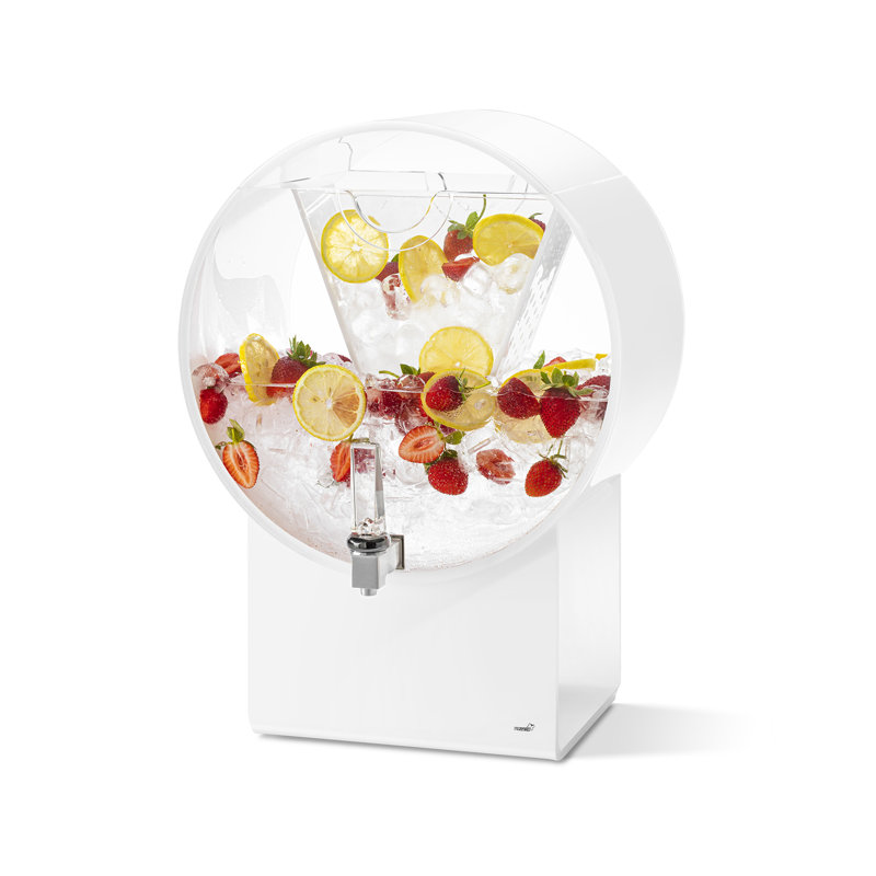 Beverage Dispenser, White, 15.7" H x 15.2" W x 21" D