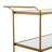 Brass Metal Rolling 3 Shelf Home Bar Cart with Lockable Wheels, 38" x 14" x 31"