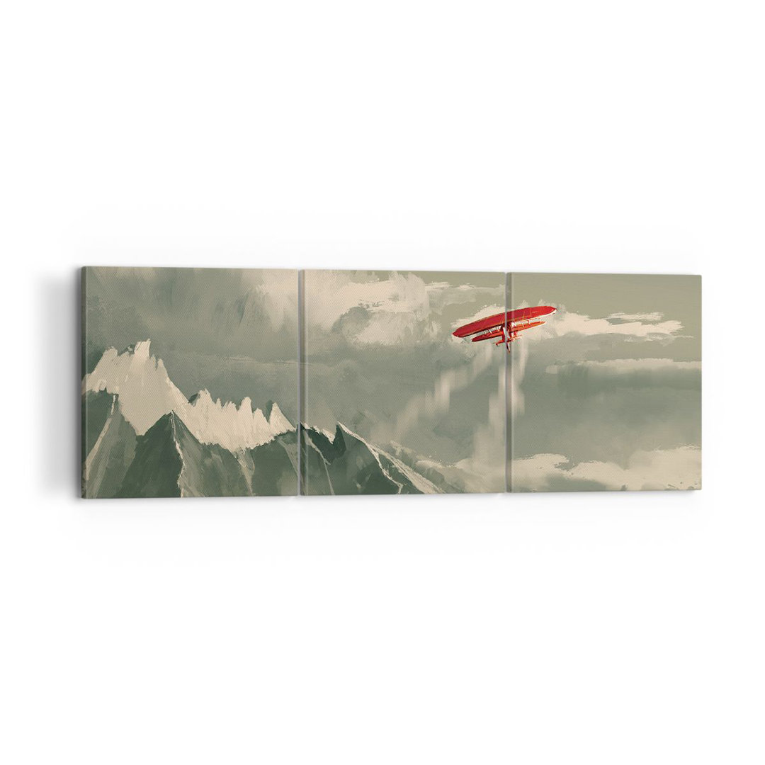 3-tlg. Leinwandbilder-Set Red Plane Mountains