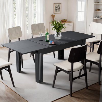 Extendable Kitchen Dining Table, 54"-85" Expandable Rectangular Dinner Table for 4-10 People, Modern Rectangular Dining Table with Sturdy Wood Frame & by George Oliver