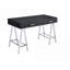 Bureaux d'écriture, noir Coleen moderne ultrabrillant Bureau chromé avec port USB & amp; 2 tiroirs | Noir | Métal, bois composite-1234300639