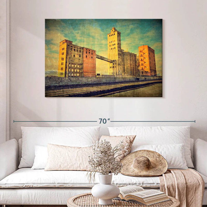 Lilie Vintage Buildings, 30" H x 45" W