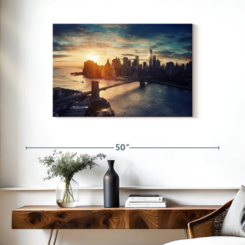Sirci Manhattan après le coucher du soleil, H 24 po x l 36 po
