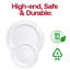 Assiettes à salade rondes jetables en plastique blanc uni économique (19 cm) - 120 assiettes