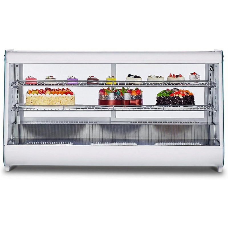Réfrigérateur commercial 230L, étui à pâtisserie en verre de 50 po pour boulangerie café noir, Blanc