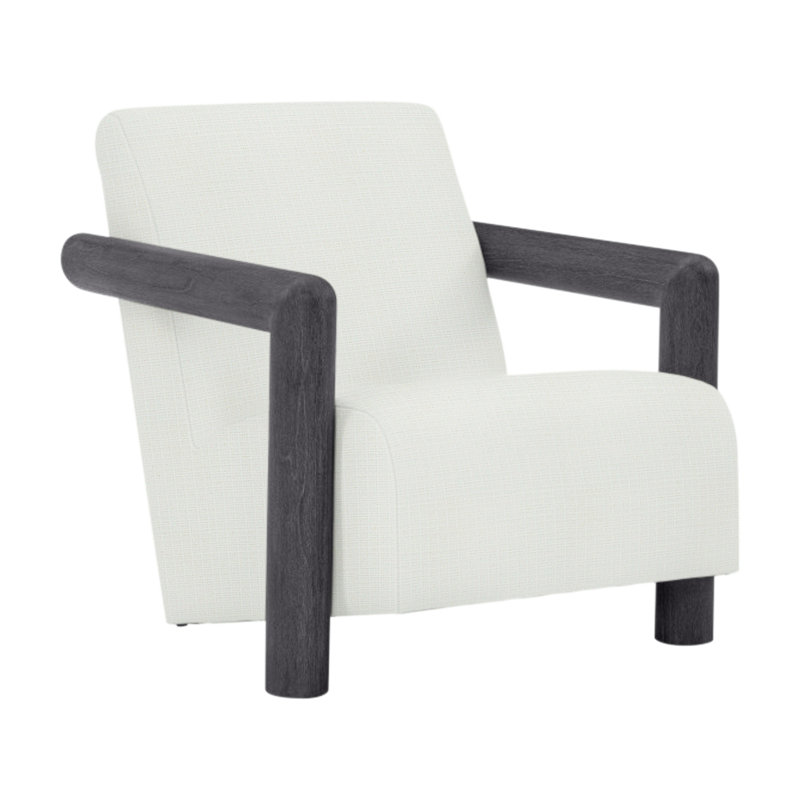 Mara Patio Chair with Cushions, Flint Gray, Cream Linen 