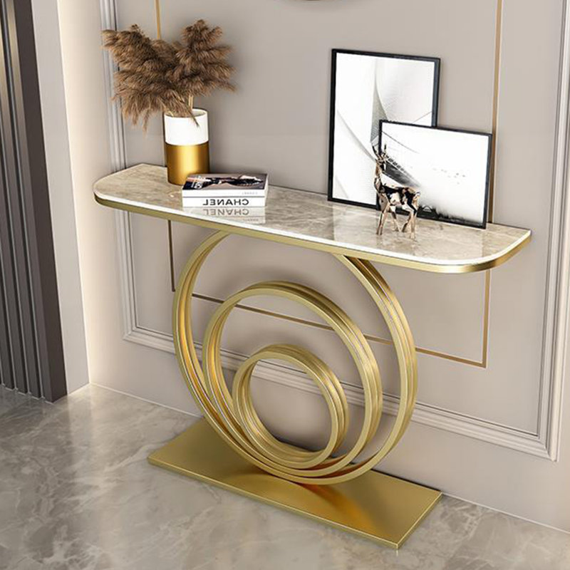 Console, H 31,5 po x l 63 po x P 11,8 po, Gris, Or
