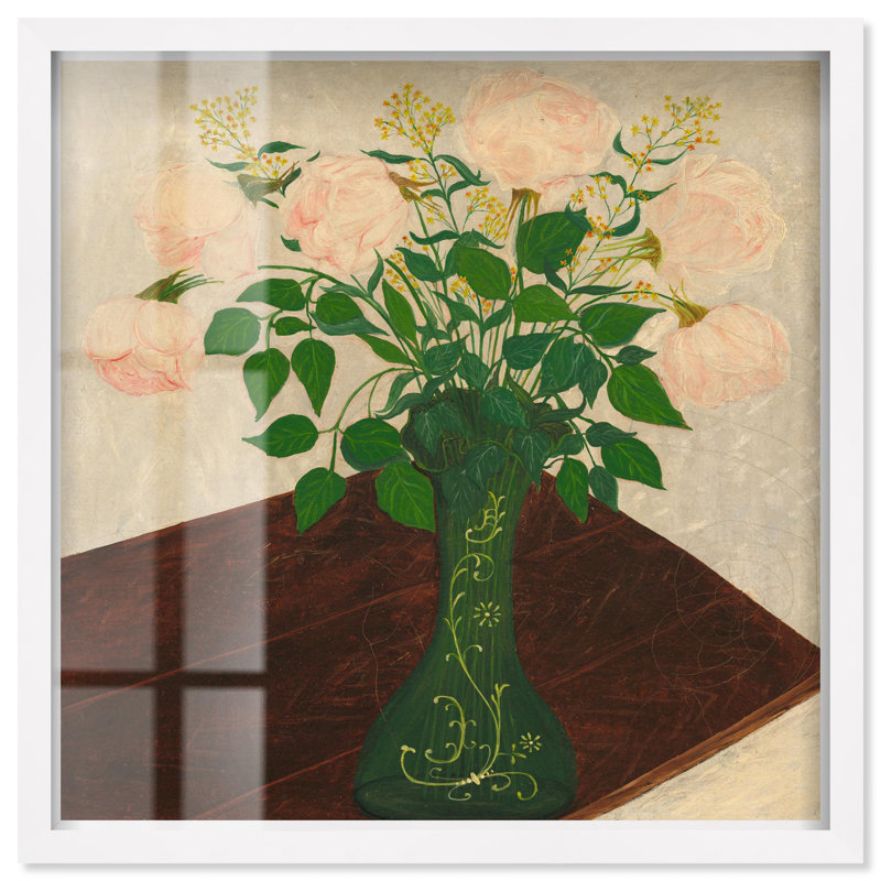 Table inclinée, impression botanique par Shadowbox, 41" H x 41" W, Blanc
