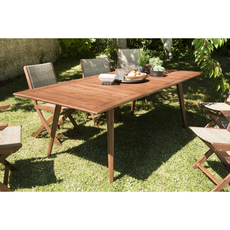 Christa Rectangular Acacia Extendable Outdoor Dining Table , 240cm cm W 100cm cm D