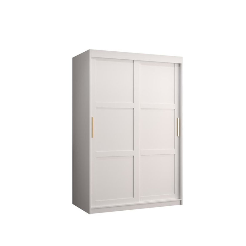 Arnola 2 Door Manufactured Wood Wardrobe, 200 H x 120 W x 62 D cm, White