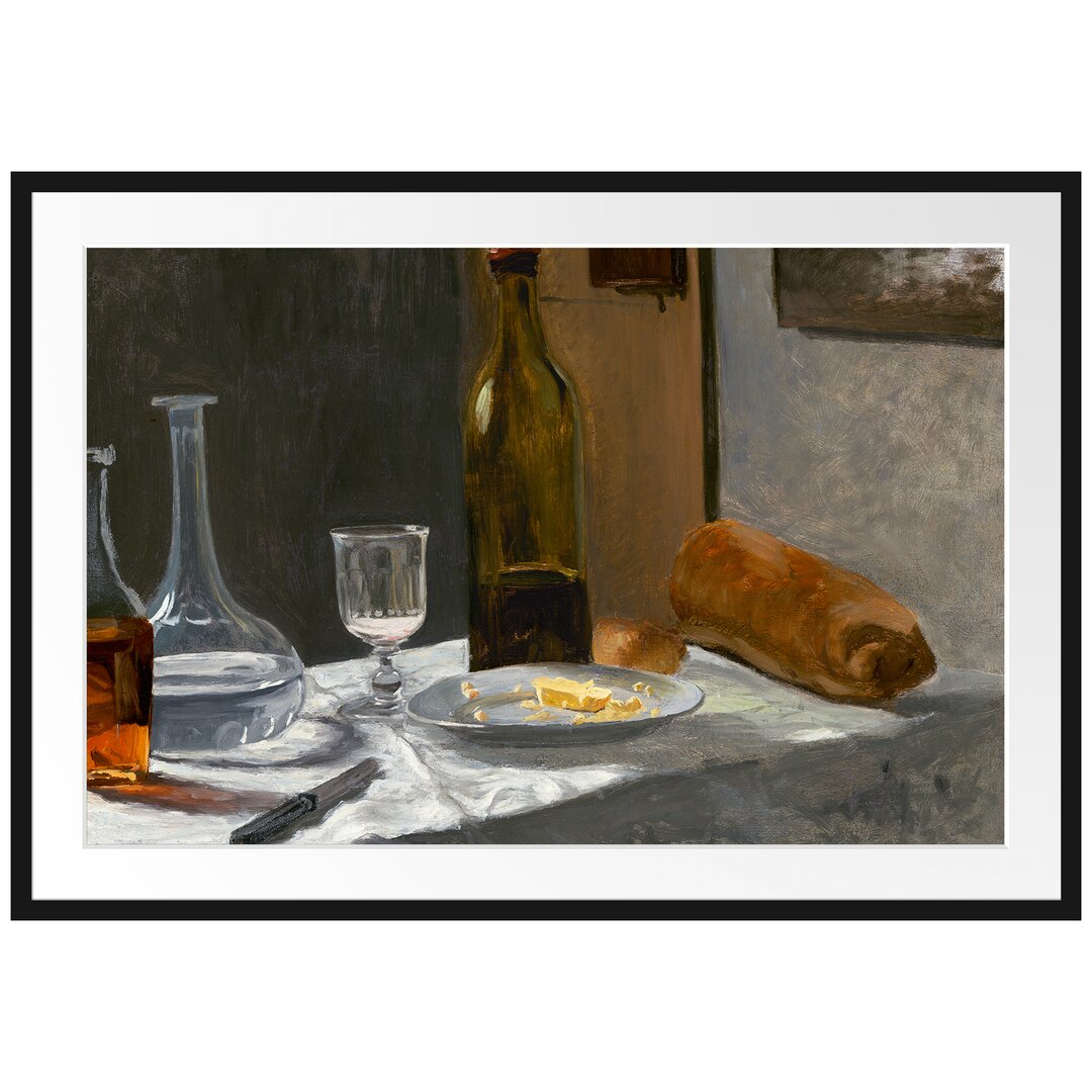 Gerahmter Kunstdruck Still Life with Bottle von Claude Monet