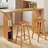 2-Person Brown Rectangular Solid Wood Bar Table Sets