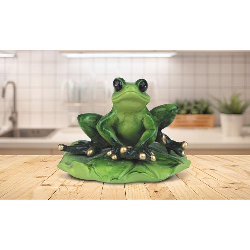 Figurine de grenouille sur nénuphar 3,75 po