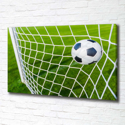 Ball In The Goal - Wrapped Canvas Print