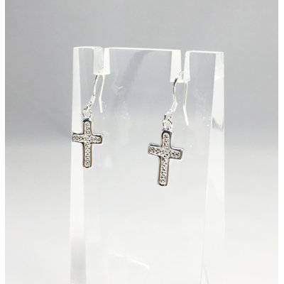 Silver Plated Alloy Cross Earring