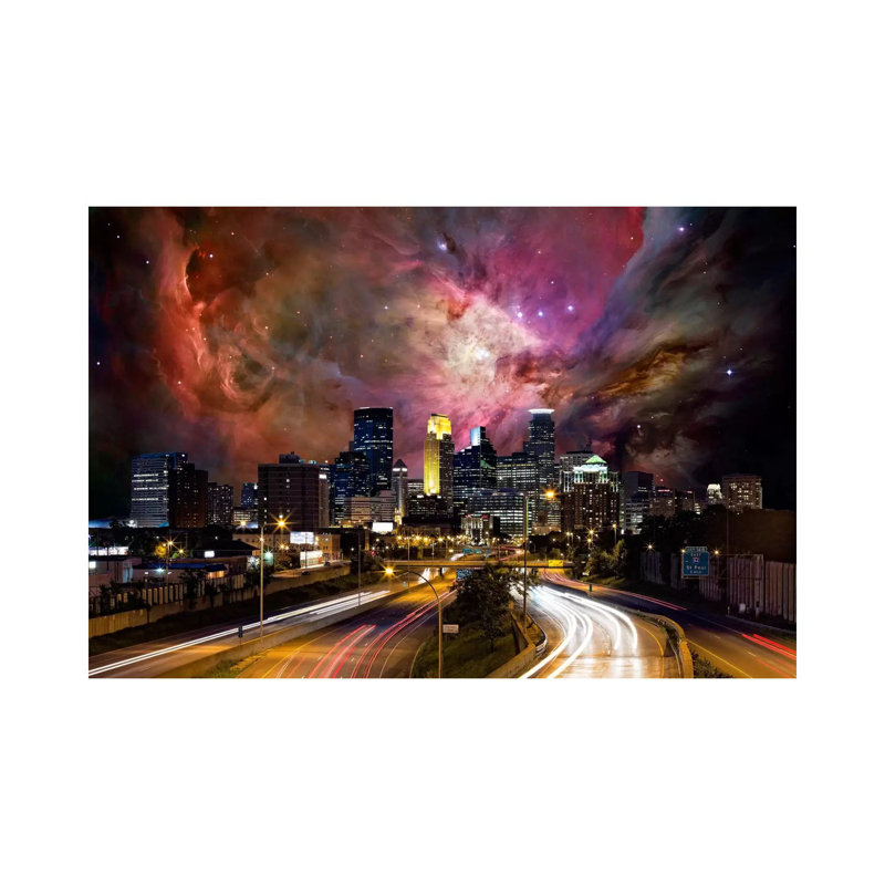 Minneapolis, Minnesota Orion Nebula Skyline by 5by5collective - Wrapped Canvas Gallery-Wrapped Canvas Giclée