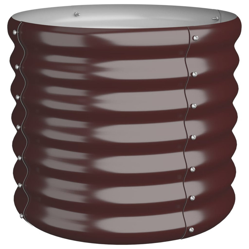 Garden Raised Bed Powder-coated Steel, 14.17" H x 15.75" W x 15.75" D, Brown