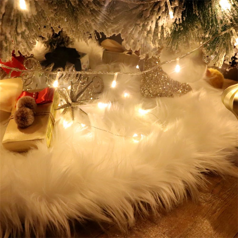 Andreq Faux Fur Tree Skirt, 95 cm