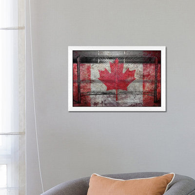 Hockey Goal Gate #3 by Unknown Artist - Floater Frame Print on Canvas