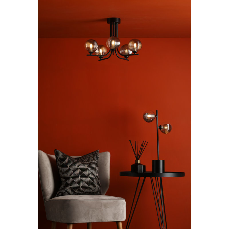 Flush Mount, Matt Black/Black Smoked