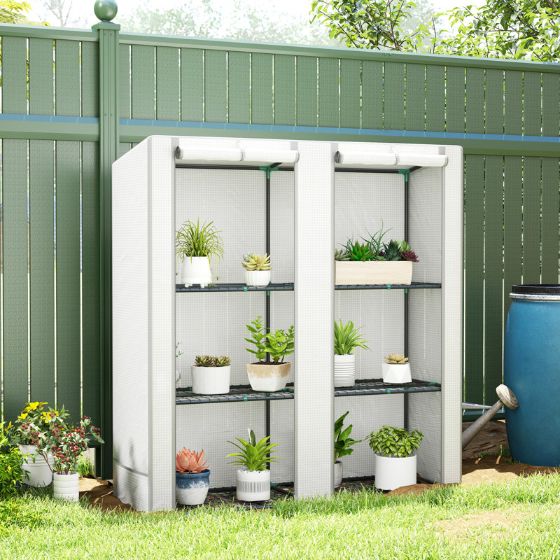 5 Ft W x 2 Ft D Mini Greenhouse, Grey