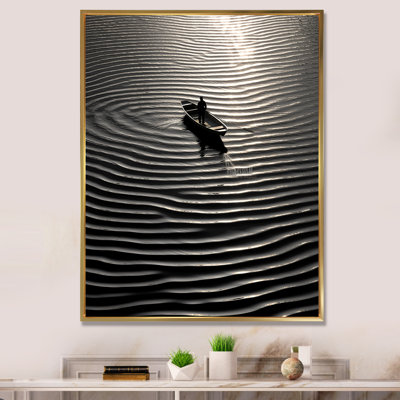Nautique sérénité en noir et blanc sur toile