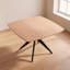 Table de salle à manger carrée en bois de peuplier massif 45 po pour 2 à 4 personnes, table de salle à manger moderne avec pieds croisés en fer de 1,18 po d'épaisseur pour la cuisine et le salon-1389665901