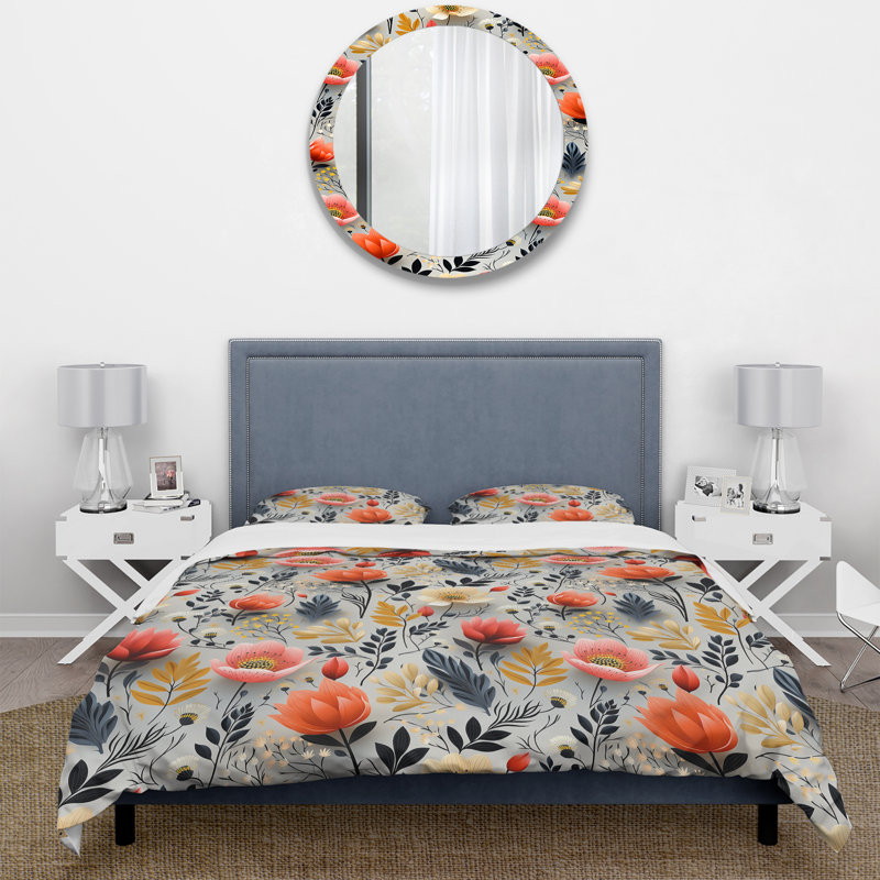 Ensemble de housse de couette Minimalist Radiant Blossom Serenity IV - Floral