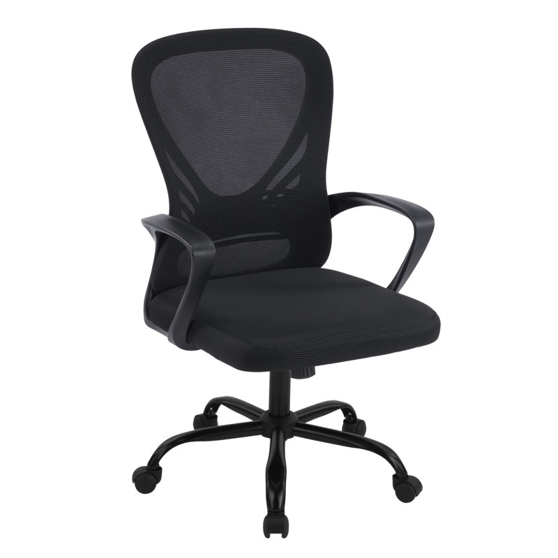 Wide Back Ergonomic Mesh Task Chair, Black