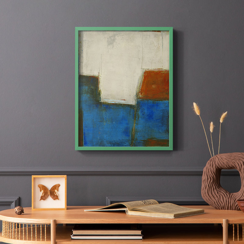 Complex Thought Framed Print - Solid Wood, Green, 10" H x 8" W