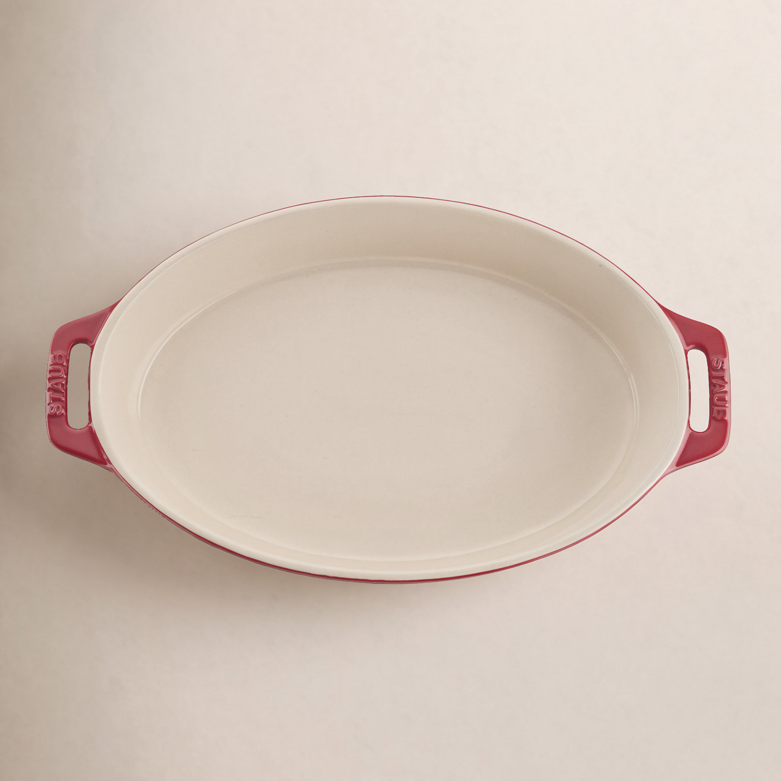 Staub Ceramic 2-Piece Oval Baking Dish Set, Cherry