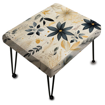 Repose-pieds gris et beige Urban Ferns