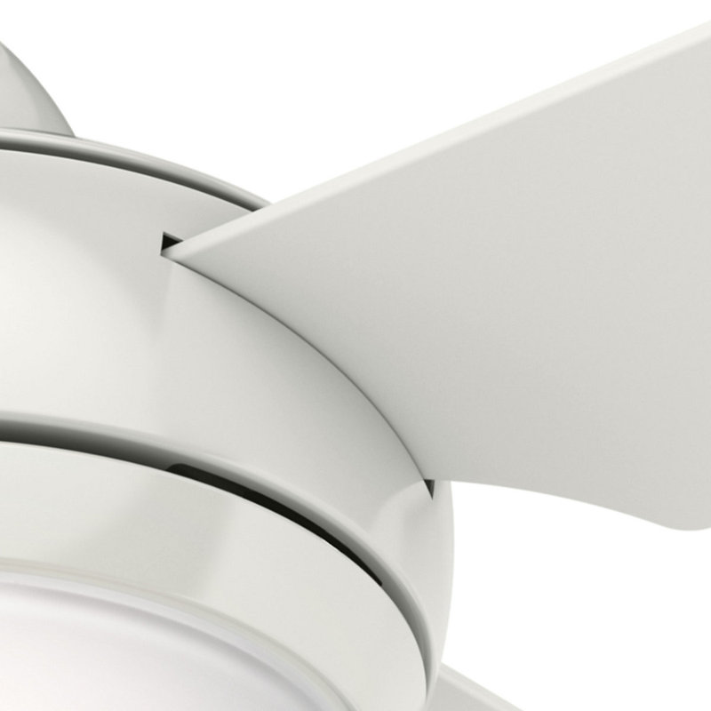 132cm Ceiling Fan with Light Kit, White, White
