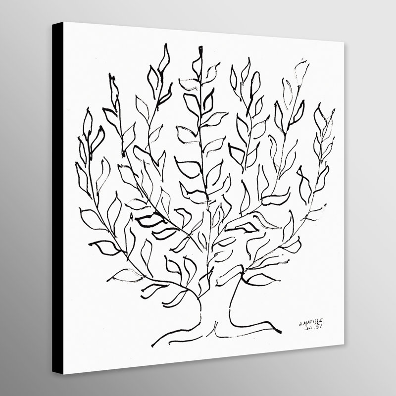 Plain Tree by Henri Matisse - Closed Corner Frame Print on Canvas, 30cm H x 30cm W x 4cm D