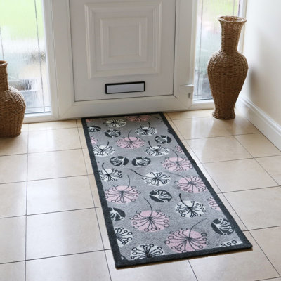 Non-Slip Floral Indoor Doormat