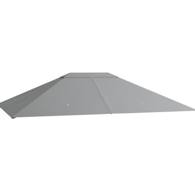 Auvent de remplacement pour pavillon de jardin extérieur 10 pi x 13 pi, gris, circulation d'air et drainage, remplacement du toit de la structure 13 pi, espace de ventilation