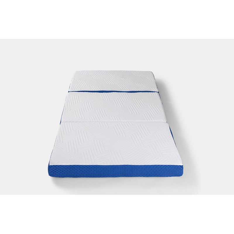 Matelas pliable en mousse à mémoire de forme 4 po, matelas pliant avec housse pliable et lavable, tapis de voyage et d'invité