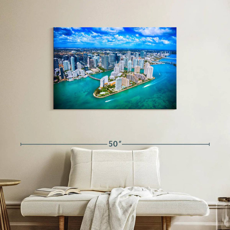 Sireci Miami Aerial View, 26" H x 39" W