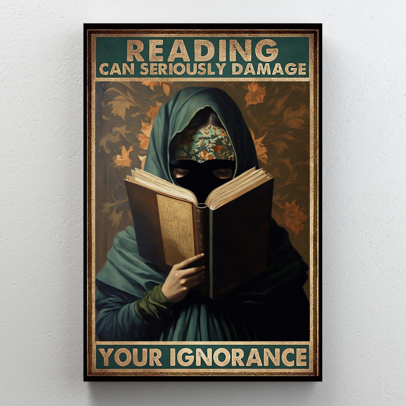 " Reading Can Seriously Damage ", 14" H x 11" W x 1.25" D