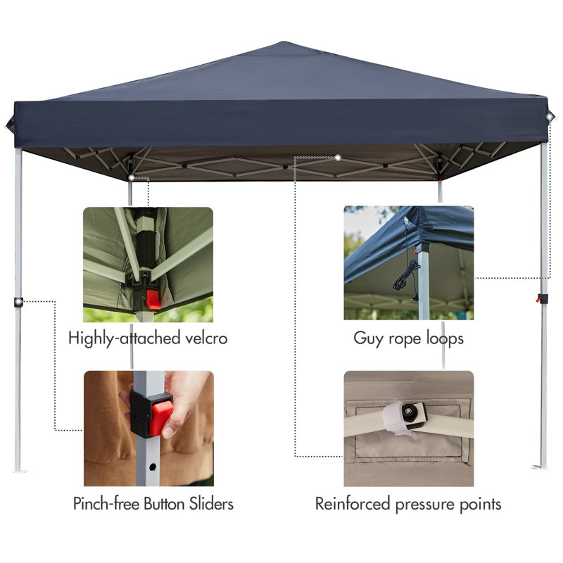 Outdoor Pop Up Gazebo, 206cm H x 300cm W x 300cm D