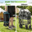 Large Capacity Folding Camping Wagon - Collapsible Outdoor Utility Cart With Adjustable Handle