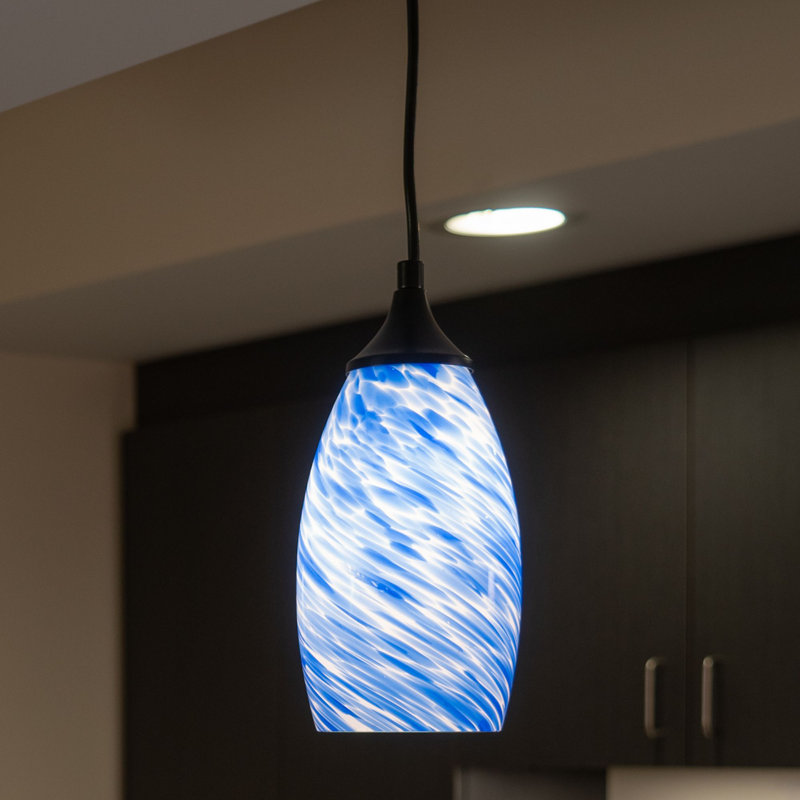Xayn 1 - Light Bell Pendant, Blue/White, Matte Black